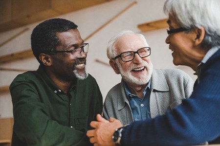 Group of senior men talking