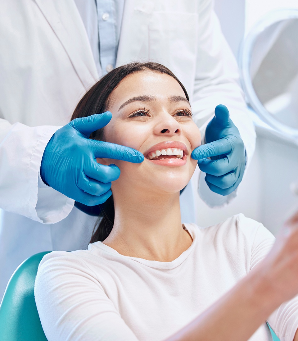 Girl visiting the dentist for a professional cleaning